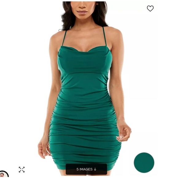 Emerald Sundae Dresses & Skirts - Emerald Sundae sz XL mini spaghetti strap Satin bodycon Slip Dress in blue NWT